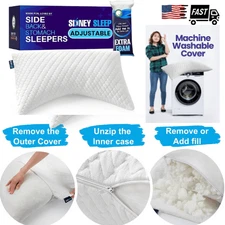 Sidney Sleep Queen Contour Pillow Adjustable Curve Neck & Shoulder Comfort
