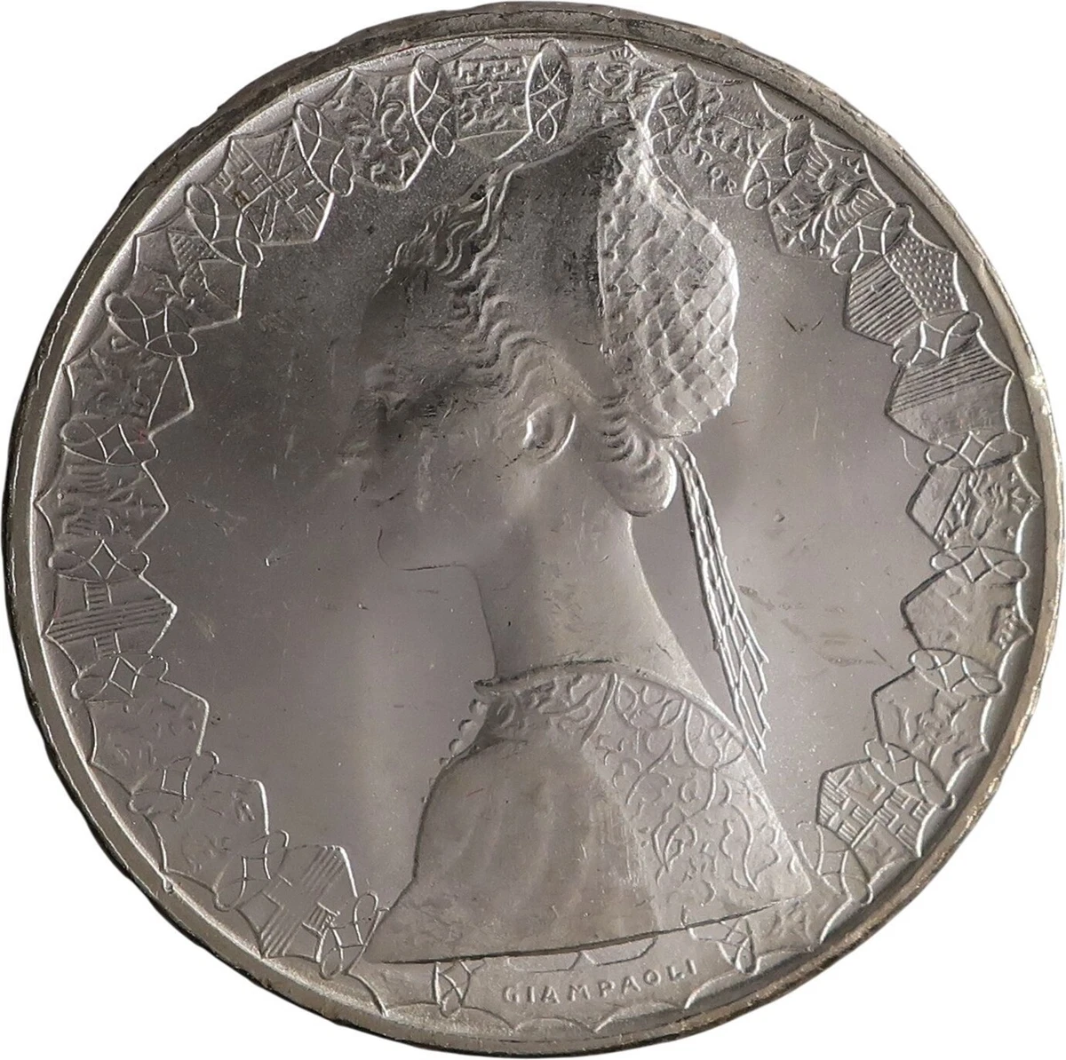 イタリア 1966年 500リラ銀貨 ルネサンス風の女性胸像 シルバー Silver 1966 Italian Coins (1861-Now) for sale | eBay