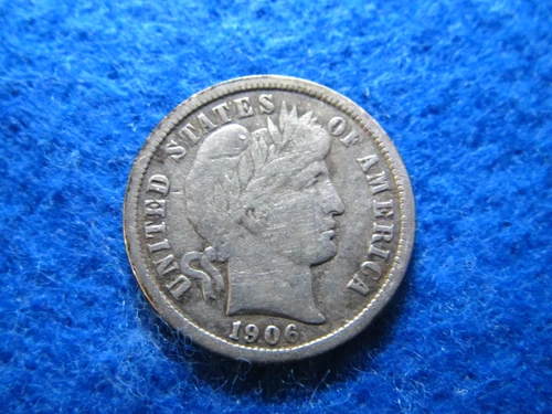 1906 S Barber Dime - Nicer Grade - weak but near full LIBERTY