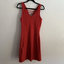 Toad & Co M Red Knit Outdoor Athletic Built-In Bra Tomboy Evolution Tank Dress