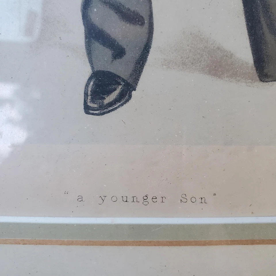 Caricatura da década de 1890 com estampa Vanity Fair “A Younger Son” por Spy (Leslie Ward) Original - Imagem 3 de 4