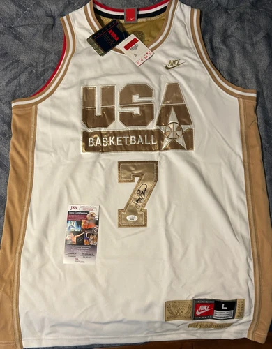 Larry Bird Autographed "RARE" GOLD USA Basketball Sewn Jersey W/COA from JSA