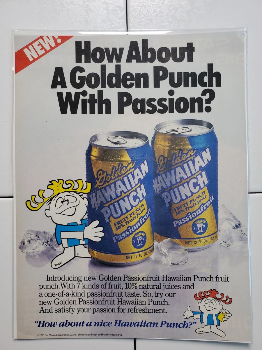 1988 Golden Hawaiian Punch Passionfruit Can Deadstock Vintage