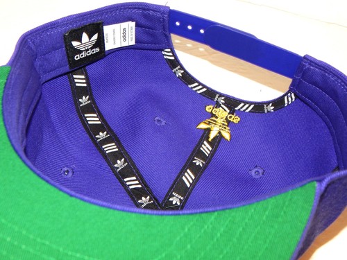 Adidas Originals Flatbill Trefoil Chain Snapback Hat / Cap Purple / Gold IR1014 - Picture 4 of 4