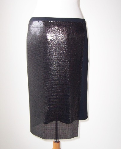 Falda corta PACO RABANNE malla negra metal cota de malla 38 6 - Imagen 5 de 6
