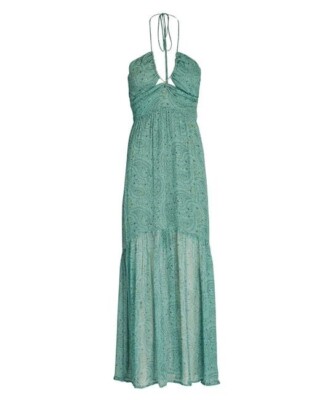 Suboo Stella Cut-Out Chiffon Maxi Halter Dress, Medium - NWT | eBay