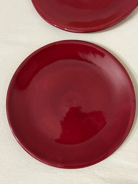 Pampered Chef set of 4, 6" cranberry dessert appetizer plates 2062 NEW NIB - Image 3 of 4