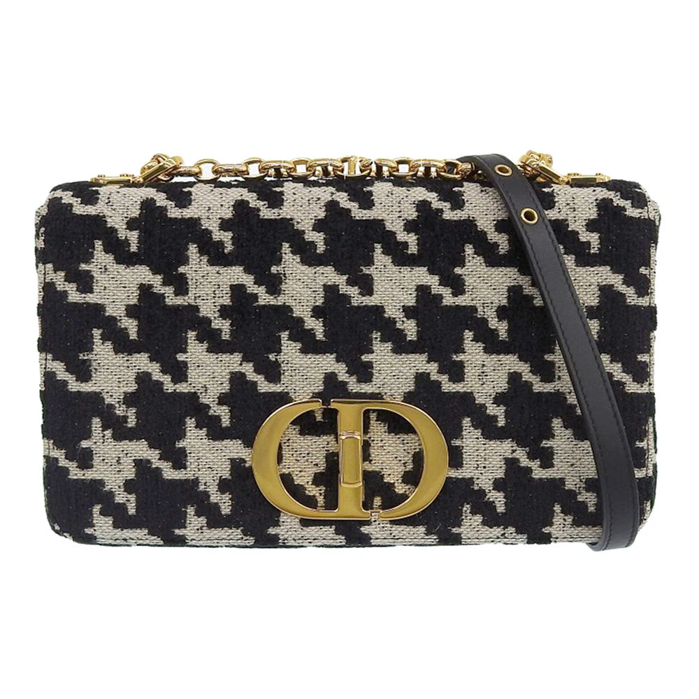 Sac bandoulière Dior caro toile noir x blanc système