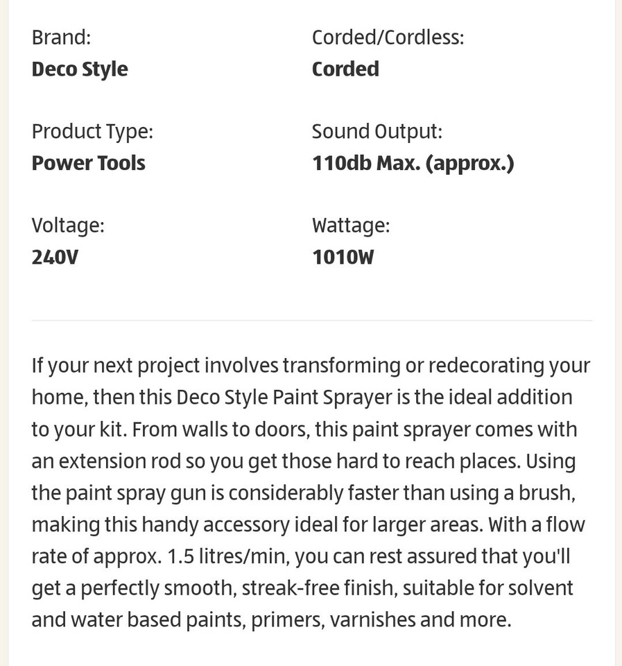 Deco Style airless paint sprayer eBay