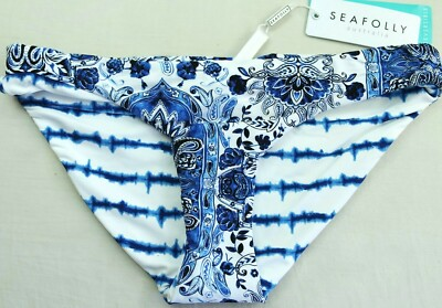 #ad Seafolly Hipster Bikini Swim Bottom 4 6 8 12 Mandala French Blue Reversible New $9.95