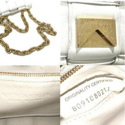 Women's Bottega Veneta The Chain Cassette White Leather 2Way