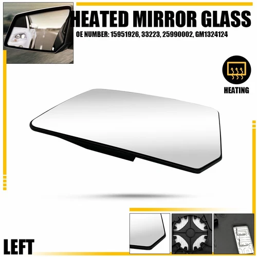 Driver Left Side Exterior Heated Mirror Glass For GMC Acadia Outlook Traverse EW