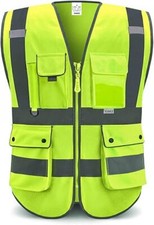 Chaleco reflectante para hombre y mujer con bolsillos.