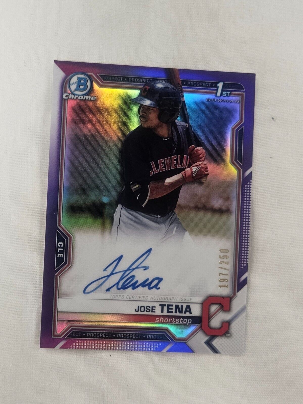 2021 Bowman Chrome Prospects Auto Purple Refractor /250 Jose Tena #CPA-JT