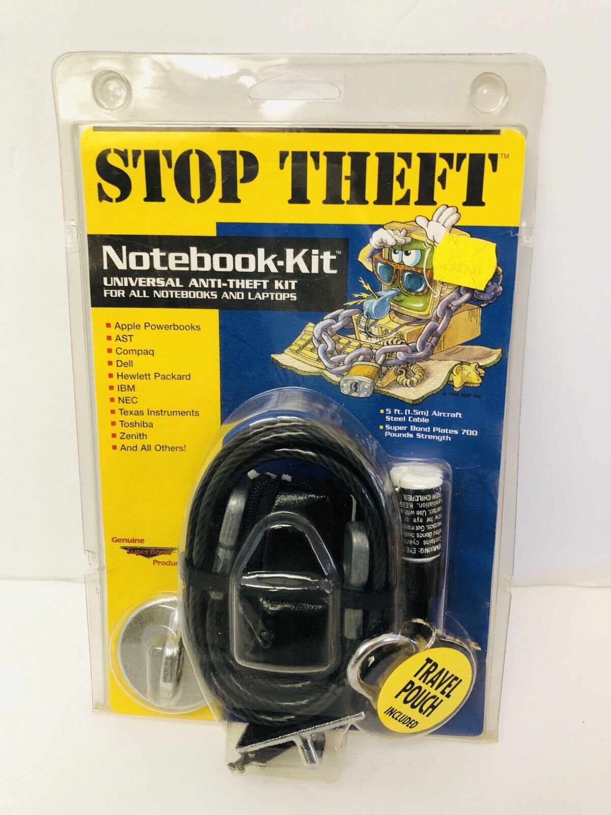 NEW Qualtec Stop Theft Notebook-Kit Universal Anti-Theft Kit W/Travel Pouch 