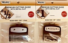 WAHL SENIOR  1/2  1 PREMIUM GUIDES NON SLIP METAL CLIPS 2 PCS