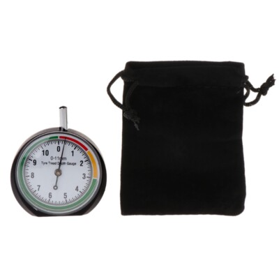 Dial Type Tyre Tread Depth Gauge Wheel Tyre Measurement with Pouch Bag Durable