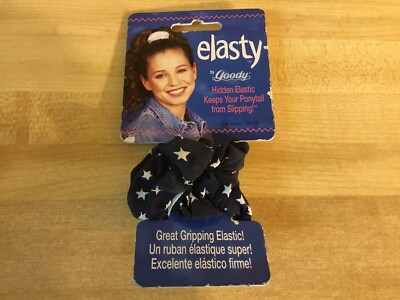 Vintage (1996) Elasty By Goody Ponytail Wrap Blue With White Stars New/carded