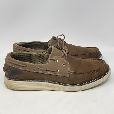 Skechers Status 2.0 Former Boat Shoes Mens 13 Brown Leather 
