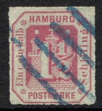 AD Hamburg Mi. 21 gestplt., 1&frac12; Sch., Prachtst&uuml;ck, gepr. (160,-&euro;) (2494b/44)