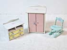 Vintage Hasbro Love a Bye Baby Furniture Lot Closet Dresser Rocking Chair 1980s