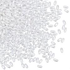 PH PandaHall 1375pcs Long Pearl Beads, 4mm Oval ABS Imitation Pearl Beads Whi...