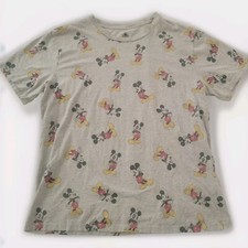 Men's Mickey Mouse All Over Print T-Shirt Gray Size XL