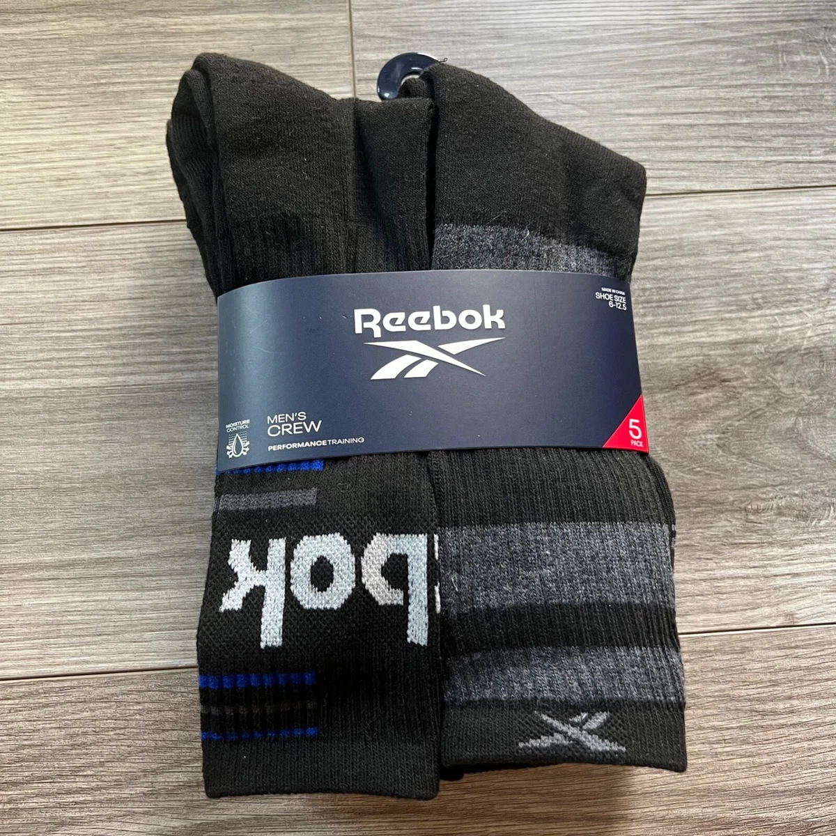 Reebok 5 pack men's crew cheap socks