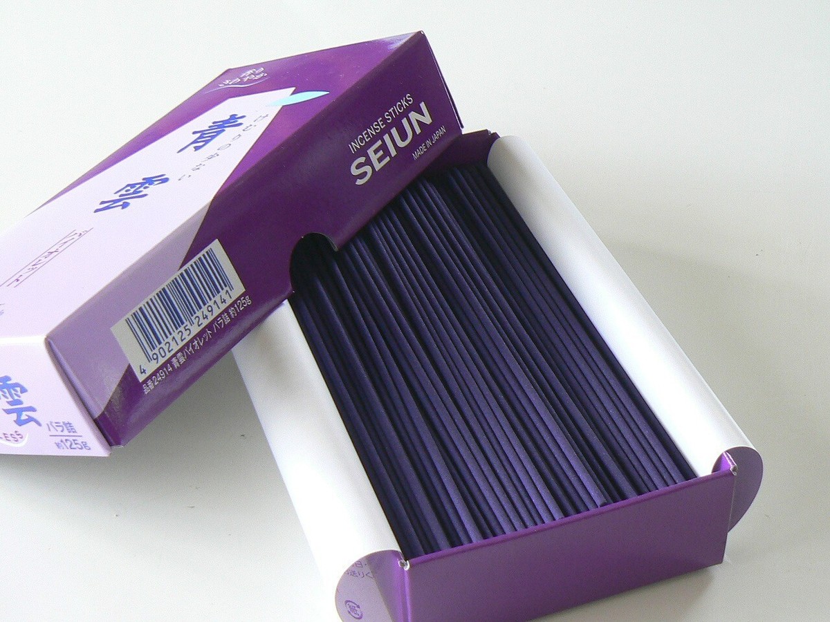 線香 青雲 - Japan traditional incense sticks set - Green & Violet