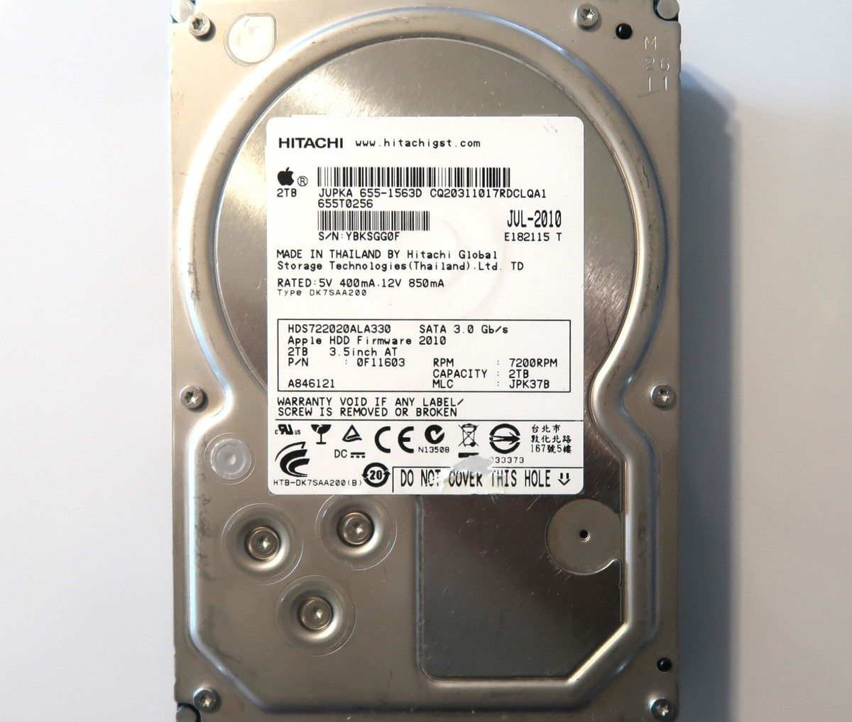 hds722020ala330、PN 0?F11603、MLC jpk37b、Hitachi 2tb SATA 3.5ハードドライブ Amazon.co.jp: hds722020ala330、PN 0 F11603、MLC jpk37b