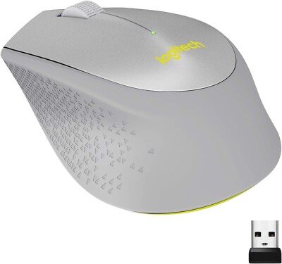 Logitech M330 SILENT PLUS Wireless Optical Mouse with USB Nano Receiver - Gray