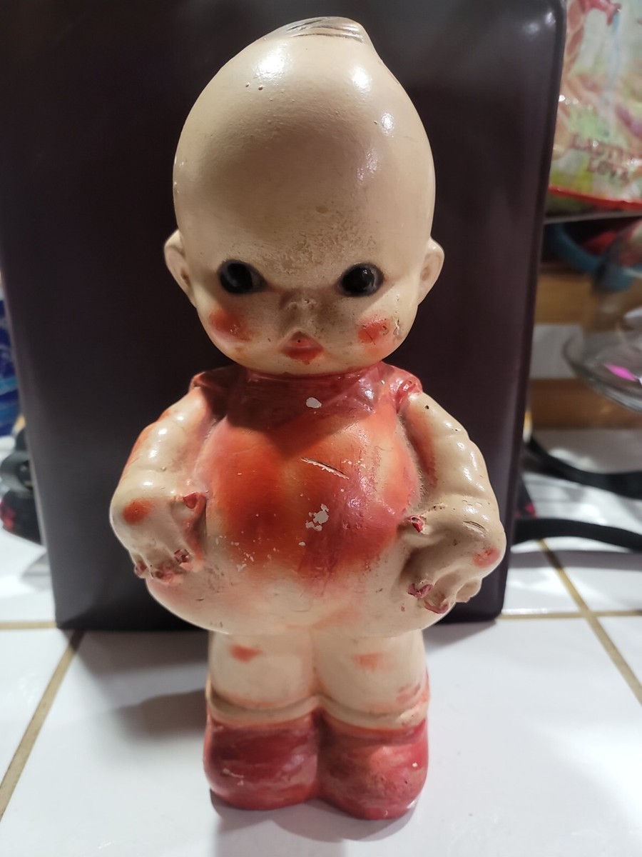 VINTAGE 1930's CHALKWARE FIGURE KEWPIE DOLL FACE 12
