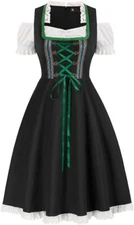 NWT KANCY KOLE SZ L DIRNDEL DRESS NO APRON OR UNDERSHIRT DRESS ONLY BLACK