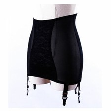 NEW Fashion 6 Straps High Waist Pull On Girdle Floral Lace Panel Garter Belt