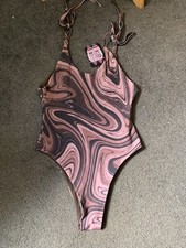 jetblack Dusky Pink Mix Marble Patterned swimsuit size 10
