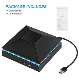 RGB Cooling Fan for Xbox Series X Console Low-Noise Adjustable 3-Speed USB Hub