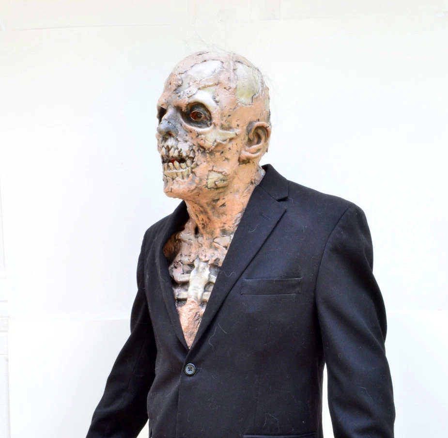 Scary Halloween Walking Dead Decaying Zombie Skeleton Skull Latex Mask - Image 3 of 4