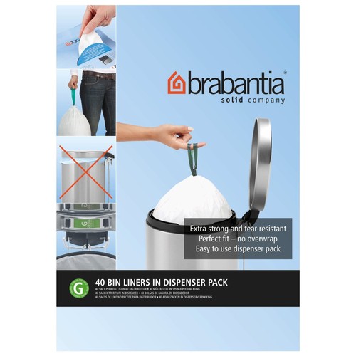 Brabantia Bin Liners G, 30 Litre 40 Waste Bags Strong Quality eBay