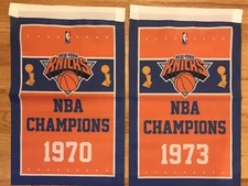 Complete Set New York Knicks NBA Champions 2 Banners/Flags 18.5" x 11.5"