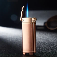 Flint Wheel Windproof Single Jet  Cigarette/Cigar Torch Lighter - Gold