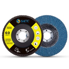 SATC 10/20X FLAP GRINDING SANDING DISCS 115mm 4.5" 40 60 80 120 GRIT ANGLE WHEEL