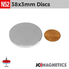 38mm x 3mm N52 Super Strong Round Disc Rare Earth Neodymium Magnet 38x3mm