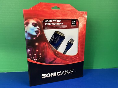 C2G SonicWave DVI HDMI Video Cable Adapter 6.5FT Gold-Plated In-Wall BRAND NEW