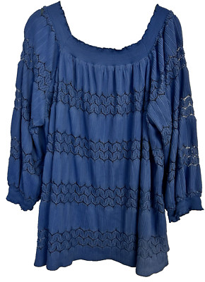 Susan Graver Jacquard Lace Raglan Sleeve Top - Size 2X - NWT  A306491