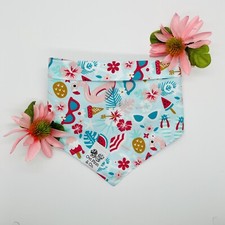 Summer Flamingo Snap on Dog Bandanas Sizes XS-L