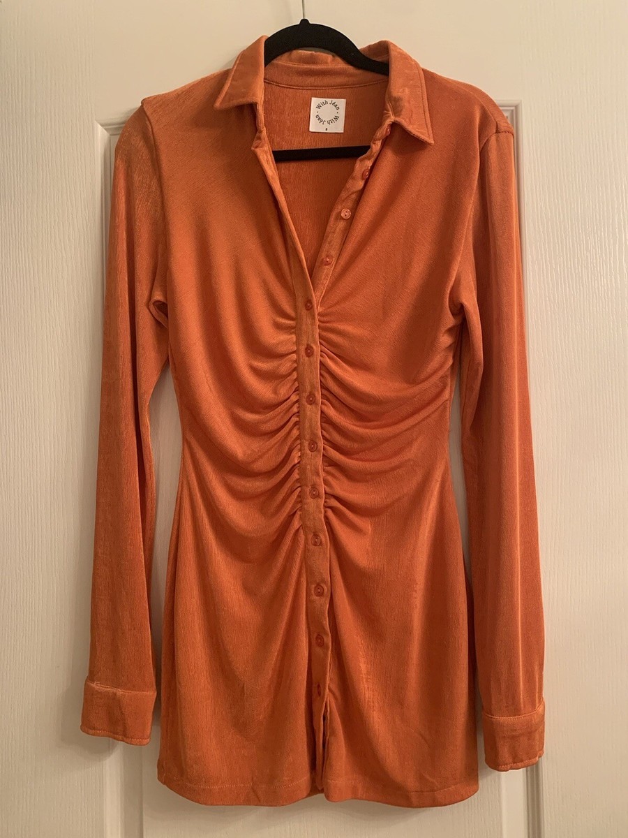 with jean dress orange With Jean Andy dress in orange