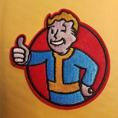 Fallout Boy Logo  Red Patch 3 1/4 inches wide