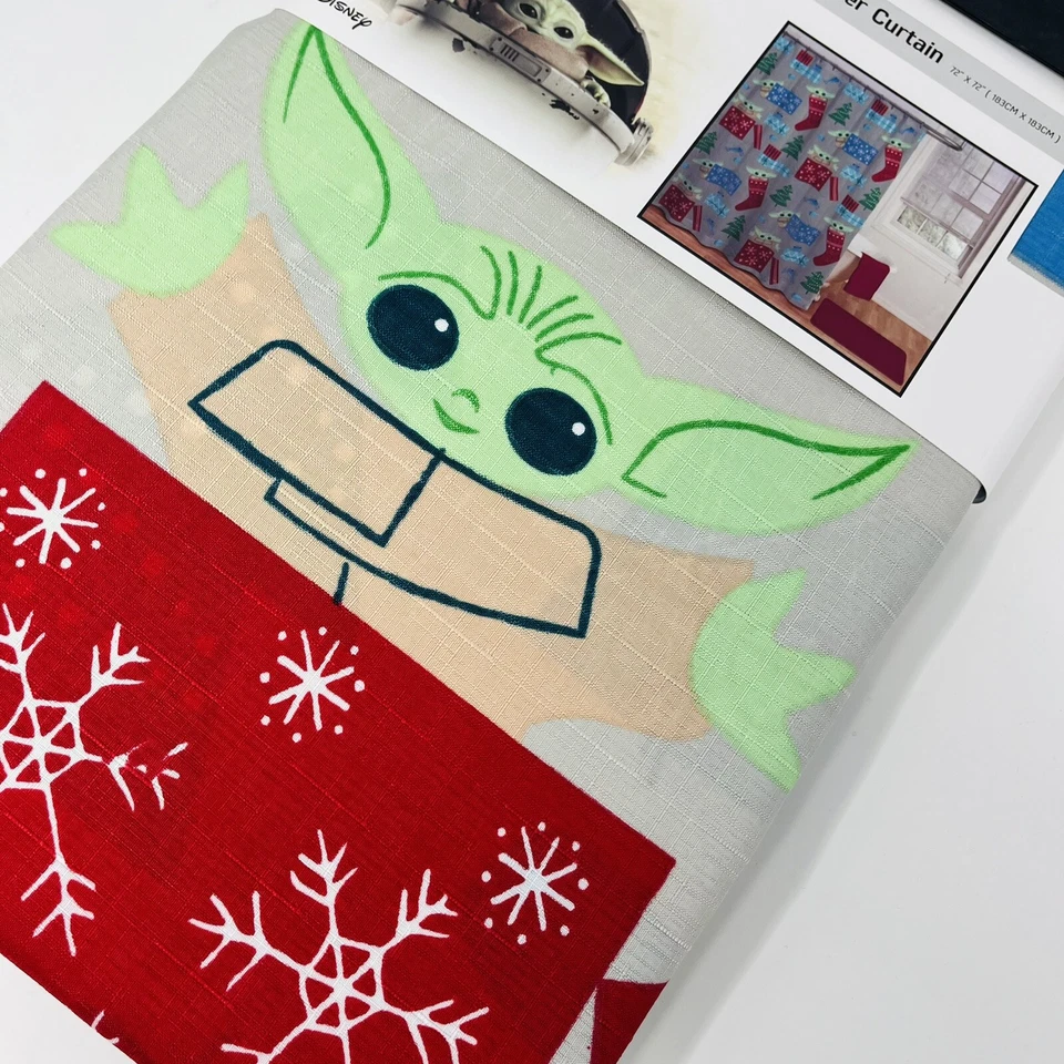 Star Wars The Mandalorian Cortina de Ducha 72”x72” Navidad Bebé Yoda Grogu NUEVO Foto 4 de 4