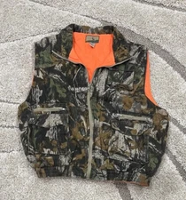 RANGER Merrill & Forbes Mens Size XL Quilted Orange & Camo VEST Zip Front