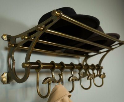 French COATRACK/Luggage Rack/Train Wall Mounted Rack vintage luxury decor  Active - Main Image